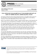 FDIC Approves the Assumption of the Insured Deposits of Bank of Sierra Blanca Sierra Blanca Texas