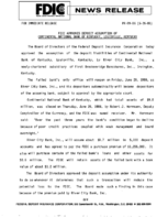 FDIC Approves Deposit Assumption of Continental National Bank of Kentucky Louisville Kentucky