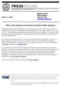 FDIC to Host a Meeting of the Advisory Committee of State Regulators