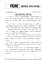 FDIC Approves Deposit Assumption of Parkway Bank and Trust Dallas Texas