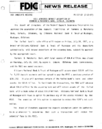 FDIC Approves Deposit Assumption of Farmers  Merchants Bank Eufaula Oklahoma