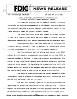 FDIC Approves Assumption of Deposits of Strawn Security Bank Strawn Texas