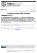 FDIC Warns about Fraudulent Request for Information