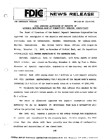 FDIC Approves Assumption of Deposits of National Industrial Bank of Connecticut Meriden Connecticut