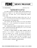 FDIC Approves Assumption of Deposits of Hulen National Bank Fort Worth Texas