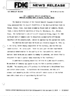 FDIC Announces Deposit Assumption of American National Bank in McLean McLean Texas