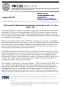 FDIC Issues CRA Examination Schedules for Second Quarter 2021 and Third Quarter 2021