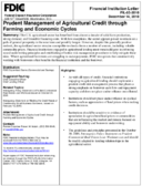 Prudent Management of Agricultural Credit through Farming and Economic Cycles