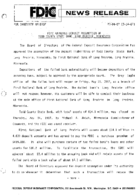 FDIC Approves Deposit Assumption of Todd County State Bank Long Prairie Minnesota