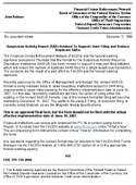 Joint ReleaseSuspicious Activity Report SAR Revised To Support Joint Filing and Reduce Duplicate SARs