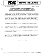 FDIC Suspends Withdrawal Penalties for Bank Depositors Victimized by Snow Melt RunOff Which Resulted In Flooding Mudslides and Landslides in the State of Colorado