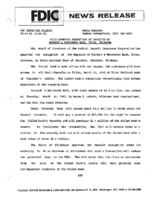 FDIC Approves Assumption of Deposits of Farmers and Merchants Bank Tryon Oklahoma