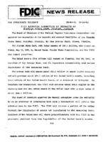 FDIC Approves Assumption of Deposits of Florida State Bank Holiday Florida