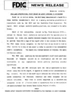 FDIC Says Congressional Staff Report on Agency Spending is Misleading