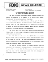 FDIC Approves Assumption of Deposits of The Norwalk Bank Norwalk Connecticut
