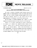 FDIC to Pay Off Insured Depositors in First City National Bank and Trust Company New York New York