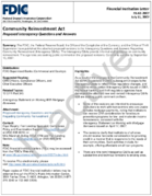 Community Reinvestment Act Proposed Interagency Questions and Answers