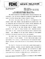 FDIC Establishes New Bridge Bank to Assume First National Bank of Vermont Bradford Vermont