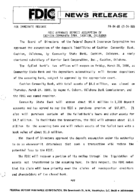 FDIC Approves Deposit Assumption of Cashion Community Bank Cashion Oklahoma