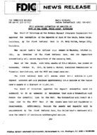 FDIC Approves Assumption of Deposits of Bank of the South Baton Rouge Louisiana