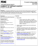Summary of Deposits Survey Filing for June 30 2010