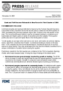 Bank and Thrift Income Rebounds to New Record in Third Quarter of 2004
