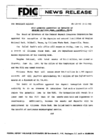 FDIC Approves Assumption of Deposits of Peoples National Bank Caldwell Texas