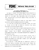 FDIC Transfers Insured Deposits of First Capital Bank West Columbia Texas