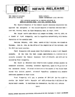 FDIC Approves Assumption of Insured Deposits of American National Bank  Post Oak Houston Texas