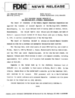 FDIC Transfers Insured Deposits of New Heritage Bank Lawrence Massachusetts