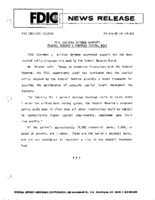 FDIC Chairman Seidman Supports Federal Reserves Proposed Capital Rule