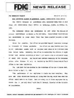 FDIC Announces Closing of Anchorage Alaska Consolidated Field Office