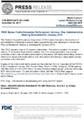 FDIC Makes Public November Enforcement Actions One Administrative Hearing Scheduled for January 2012