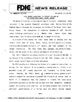 FDIC Grants Assistance to Prevent Failure of The Falun State Bank Falun Kansas