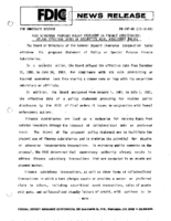 FDIC Withdraws Proposed Policy Statement on Finance Subsidiaries Delays Effective Dates of Securities Rule Disclosure Policy