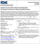 Deposit Insurance Notice Requirement Regarding the Payment of Interest on Demand Deposit Accounts