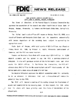 FDIC Approves Deposit Assumption of State Bank of Morgan Morgan Minnesota