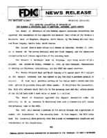 FDIC Approves Assumption of Deposits of The Farmers  Merchants Bank of Sheyenne Sheyenne North Dakota