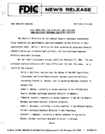 FDIC Names Mullican Associate DBS Director Four Assistant Regional Directors Selected