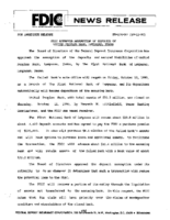 FDIC Approves Assumption of Deposits of United Peoples Bank Lampass Texas