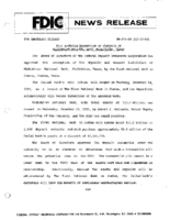 FDIC Approves Assumption of Deposits of Midlothian National Bank Midlothian Texas