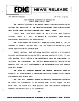 FDIC Approves Assumption of Deposits of Citadel Bank Willis Texas