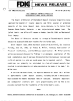 FDIC Transfers Insured Deposits of Union Deposit Bank Union Kentucky