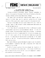 FDIC Approves Deposit Assumption of The Security State Bank Davenport Oklahoma