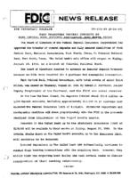 FDIC Transfers Insured Deposits of Park Central Bank National Association Fort Worth Texas