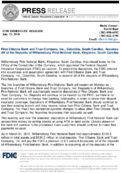 First Citizens Bank and Trust Company Inc Columbia South Carolina Assumes All of the Deposits of Williamsburg First National Bank Kingstree South Carolina