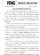 FDIC Approves Assumption of Deposits of Liberty City State Bank Liberty City Texas