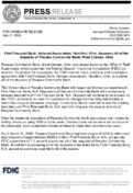 First Financial Bank National Association Hamilton Ohio Assumes All of the Deposits of Peoples Community Bank West Chester Ohio