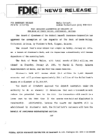 FDIC Approves Assumption of Deposits of The Bank of Verde Valley Cottonwood Arizona