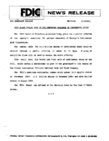 FDIC Plans Public Sale of Its Remaining Holdings of Continental Stocks